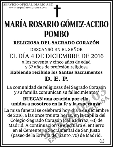 María Rosario Gómez-Acebo Pombo